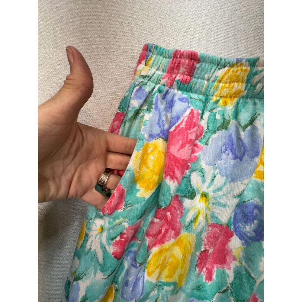 Koret Women's A-Line Skirt Elastic Waist Stretch Pockets Floral Size XL Multi - Picture 3 of 10